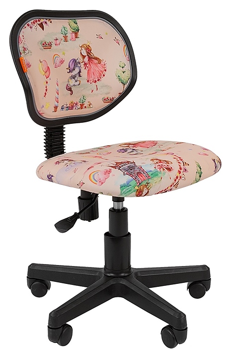 Кресло детское Chairman KIDS 106 BLACK, черный каркас, рисунок «Принцессы»