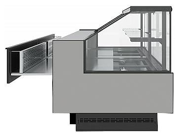 Витрина холодильная Carboma Bavaria 4 GC110 VM 1,25-1 версия 2.0 выдвижные поддоны 9006-9005 (без боковин)
