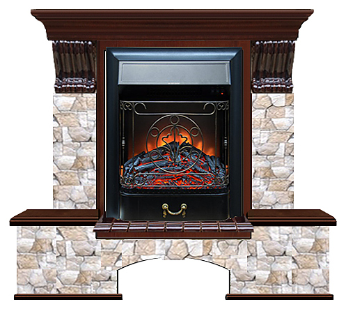 Камин Glenrich Бостон К Majestic BL Арбат красное дерево