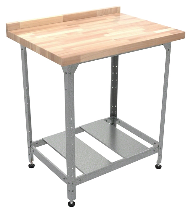 Стол кондитерский Мебель Фронт Бизнес СКБР 800x700x860 мм, полка-решетка, с бортом, береза