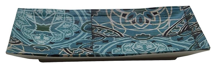 Блюдо сервировочное P.L. Proff Cuisine K52010-TAI Damask Blue 24,8х15,2х2,9 см (меламин) прямоугольное