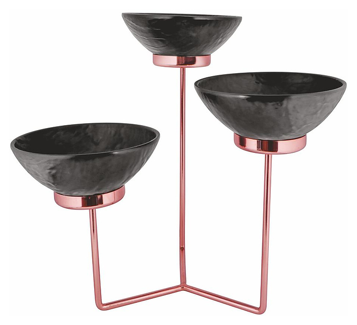 Подставка фуршетная P.L. Proff Cuisine Hotelware QC 8000 C Copper 52х52х49 см + 3 салатника меламин