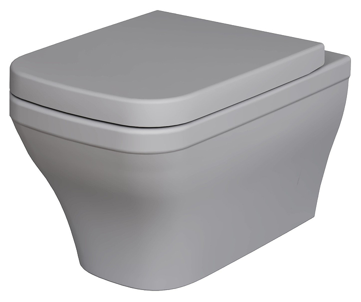 Унитаз подвесной с крышкой-сиденьем Ambassador Benefit 203T20301R-202T20301 серый матовый