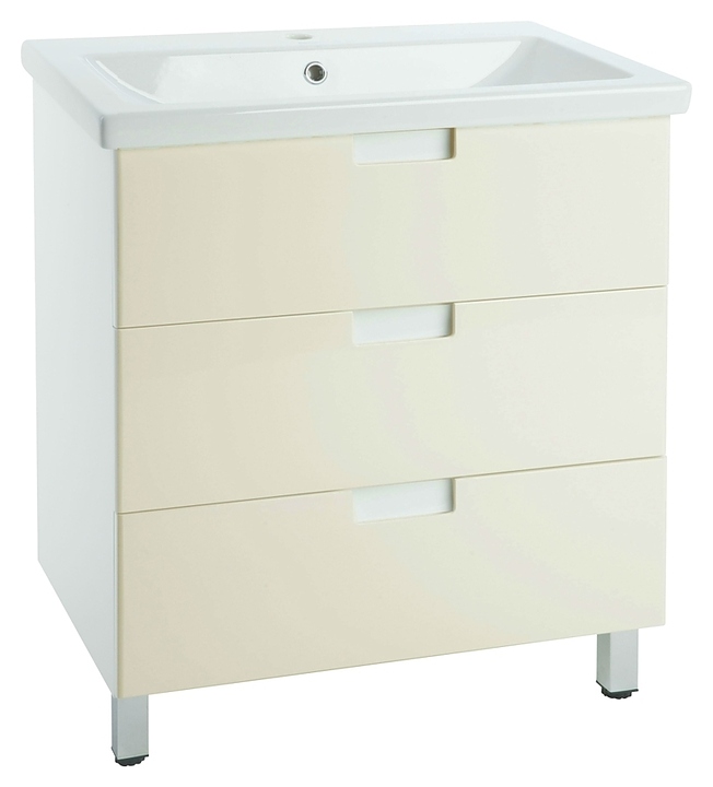 Тумба под раковину Bellezza Пегас 80 с 3 ящиками, бежевая