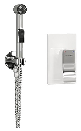 Встраиваемый комплект для биде со шлангом Wasserkraft Aller 1060WHITE A010656WHITE комбинированный