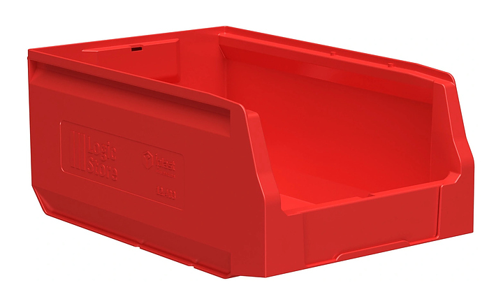 Контейнер iPlast Logic Store 350x225x150 мм с отверстиями для перегородки, красный