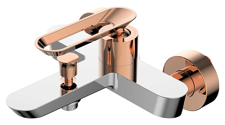 Смеситель для ванны с душем Bien Hermes BB01009405 хром, розовое золото