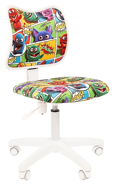 Кресло детское Chairman KIDS 102, белый каркас, рисунок «Монстры»