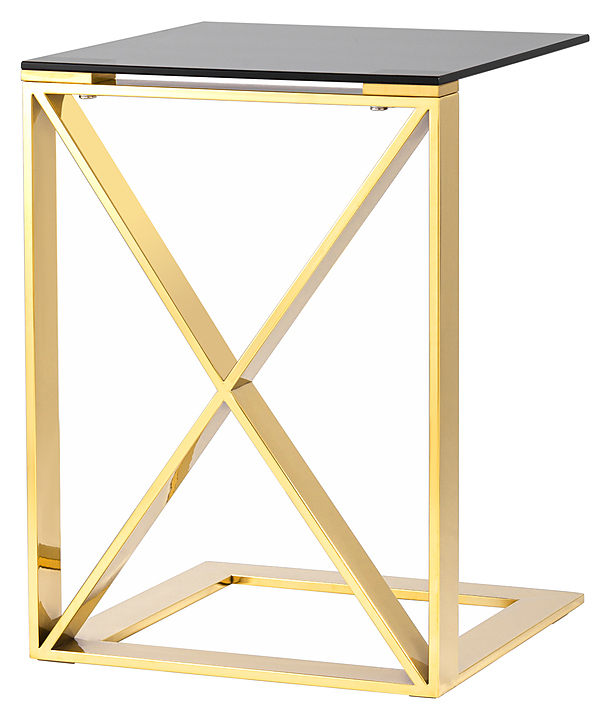 Стол журнальный Stool Group 40*40 Кросс золото стекло smoke