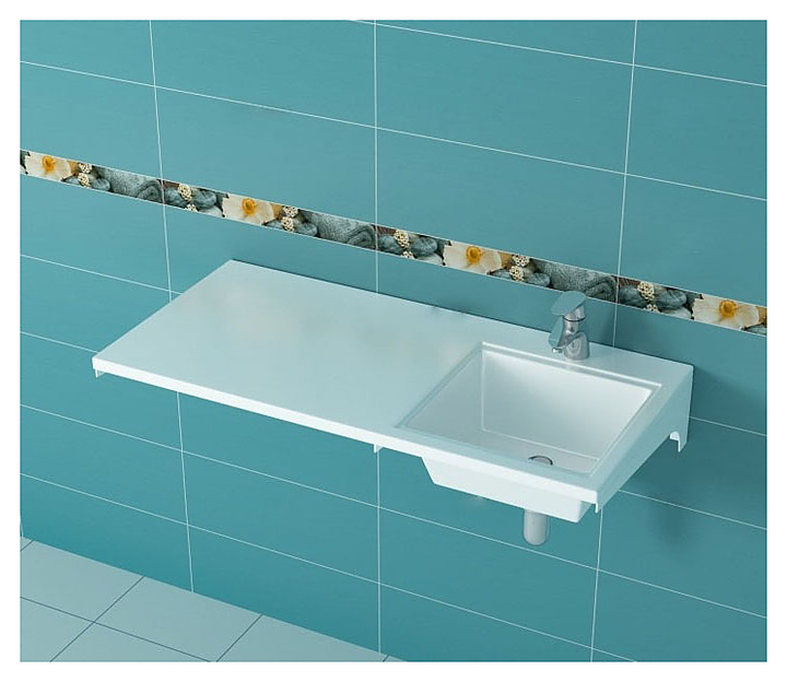 Раковина СаНта Лидер 110х48 см, мрамор, правая