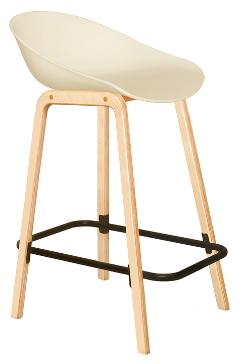 Стул полубарный Sheffilton ST19/S94-1 бежевый/прозрачный лак/черный муар