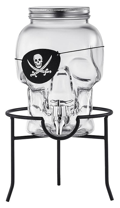 Банка емкость с краном P.L. Barbossa Skull BKDP0029 череп 3 л