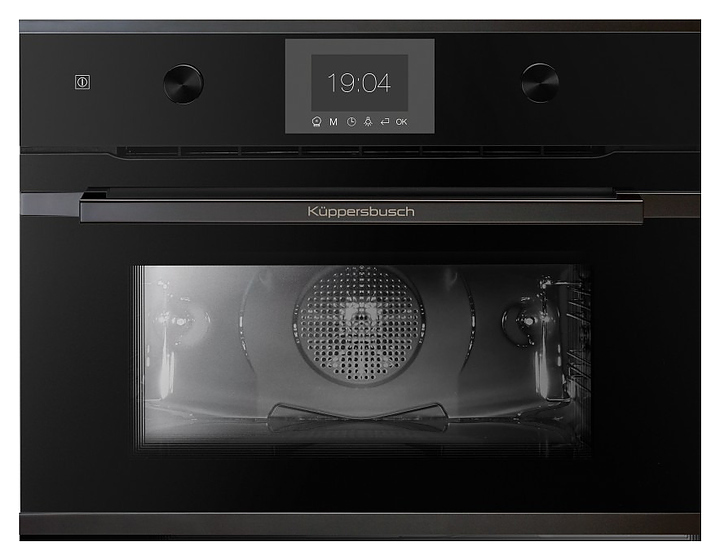 Духовой шкаф с микроволнами Kuppersbusch CB 6350.0 S6 Black Steel 3000 Вт 44 л 595х559х455 мм черный