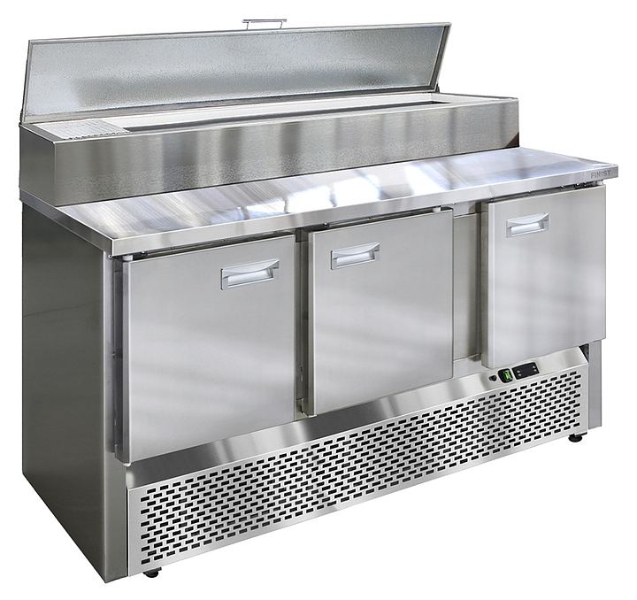 Стол холодильный для пиццы Finist СХСнпц-700-3 (надстройка GN 1/6) (нижний холодильный агрегат)