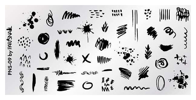 Пластина для стемпинга ParisNail PNS-09 (120х60 мм)