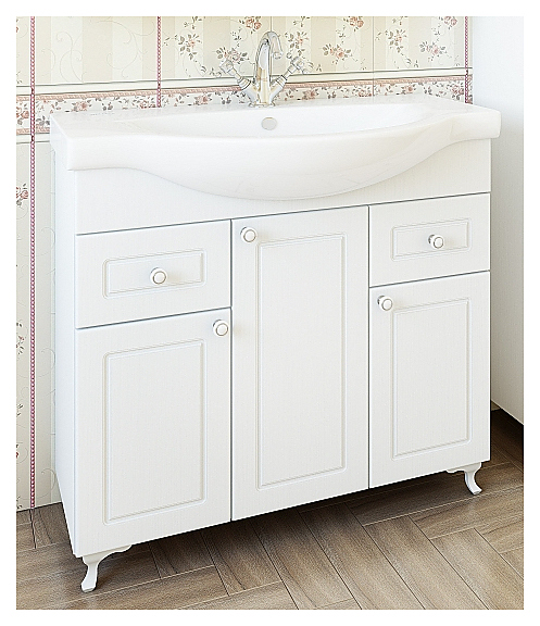 Тумба с раковиной Sanflor Софи 85 см NEW белая