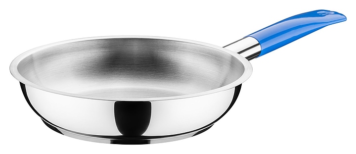 Сковорода MGSteel 79186 1 л d=20 см h=4 см (нерж. сталь) с синей ручкой (винил)