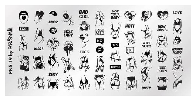 Пластина для стемпинга ParisNail PNS-19 (120х60 мм)