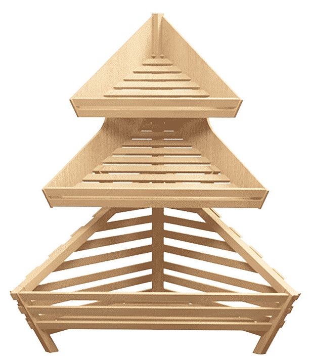 Стеллаж для хлеба угловой Евромаркет В005 L=1000, H=1700, G=1000