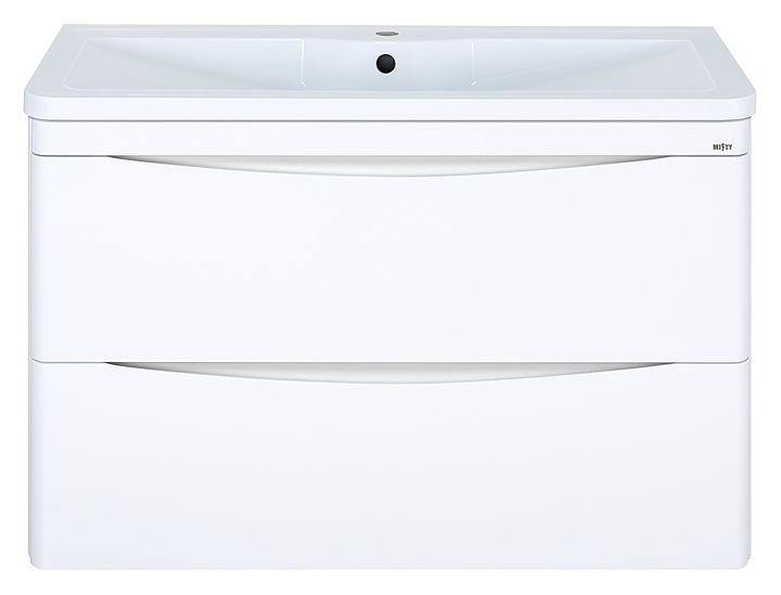 Тумба под раковину Misty Атлантик-100 98,2х61 см, подвесная, с 2 ящиками, белая