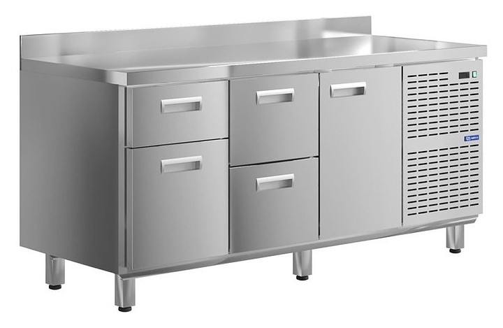 Стол холодильный KAYMAN КСХ-421/70 (1 дверь, 4 ящика)