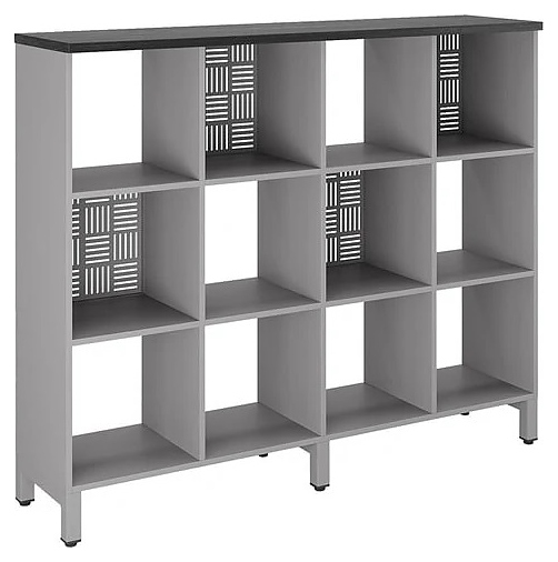 Стеллажная система КОБОР SQ-3Х4 aluminum/wood