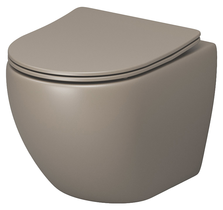 Унитаз подвесной с крышкой-сиденьем Grossman Color GR-4455BRLMS светло-коричневый матовый