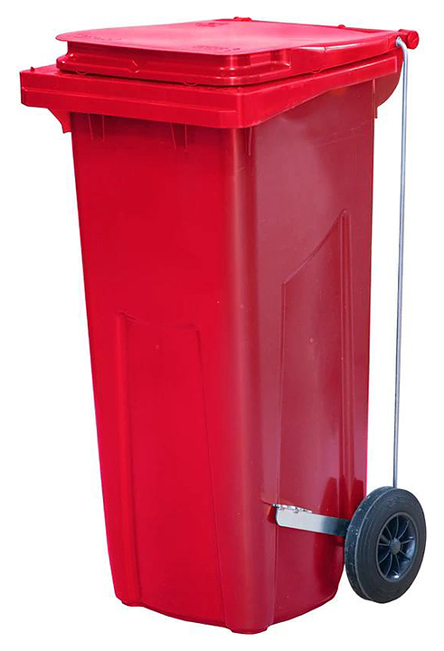 Контейнер для мусора ТАРА.РУ МКТ 120 с педалью Г, красный