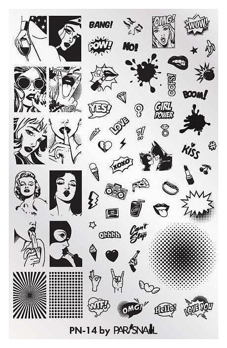 Пластина для стемпинга ParisNail PN-14 (95х145 мм)