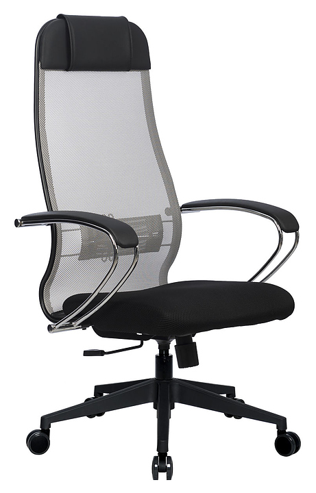 Кресло без основания Метта Комплект 18 светло-серая спинка, черное сиденье