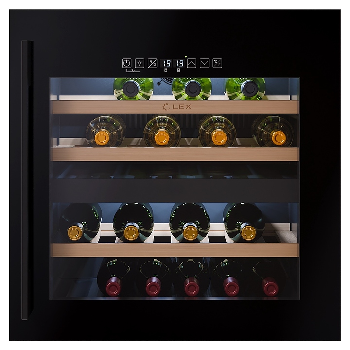 Винный шкаф Lex LWD6036BL dual zone S черный