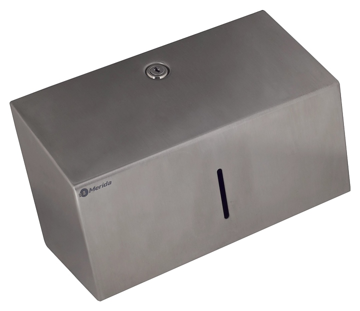 Диспенсер листовых бумажных полотенец Merida STELLA R MINI ASA201.R V-сложение (нерж. сталь) матовая сталь Anti Finger