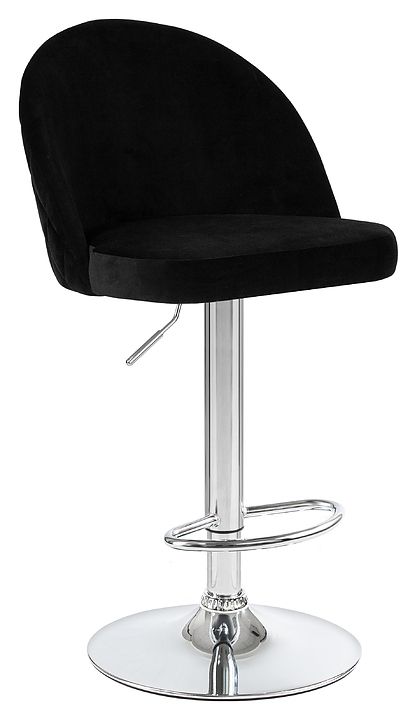 Стул барный DOBRIN 3036-LM MILANA (черный велюр, хромированная сталь)