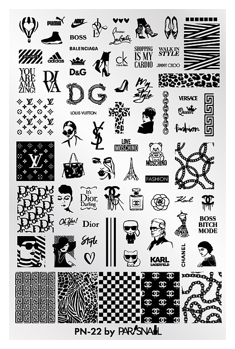 Пластина для стемпинга ParisNail PN-22 (95х145 мм)