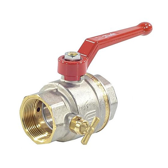 Кран шаровой DANFOSS со спускником BVR-D никель Ду 20 Ру40 ВР G3/4