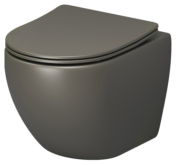 Унитаз подвесной с крышкой-сиденьем Grossman Color GR-4455GSMS хаки матовый