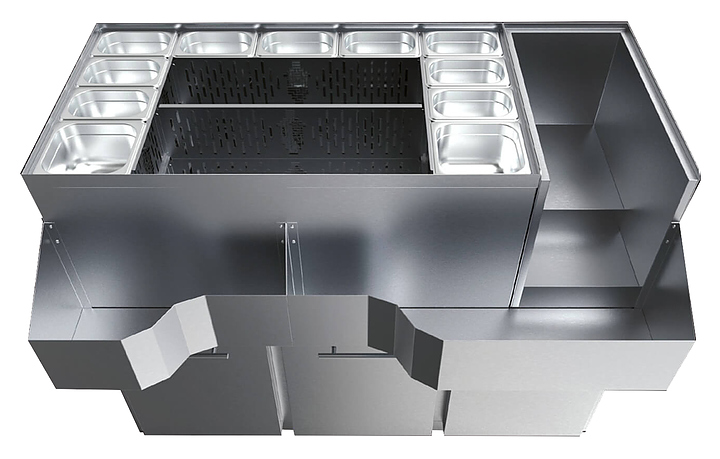 Модуль барный БАР-РУС БР-Б/116 Ледовая крепость (выдвижные ящики)