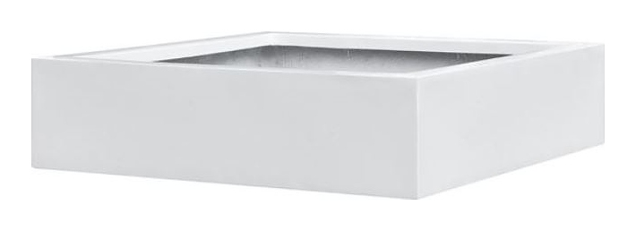 Кашпо Pottery Pots Jumbo Low (140х140х35 см) низкое, белое глянцевое