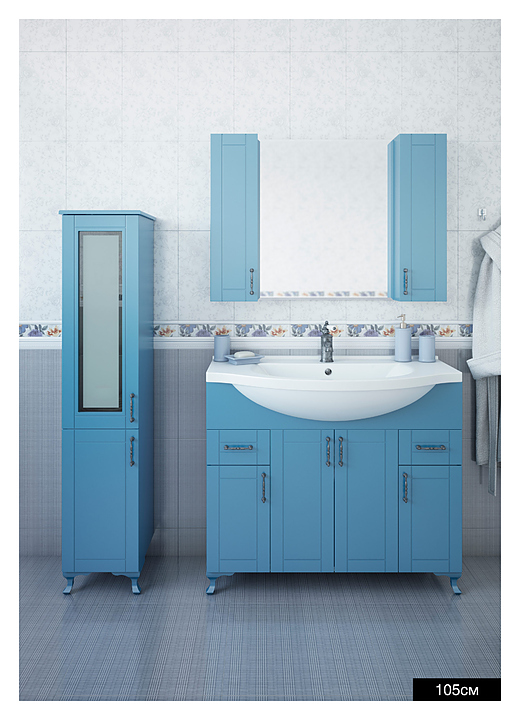 Гарнитур Sanflor Глория 105 см, 4 предмета, с левост. пеналом, белый