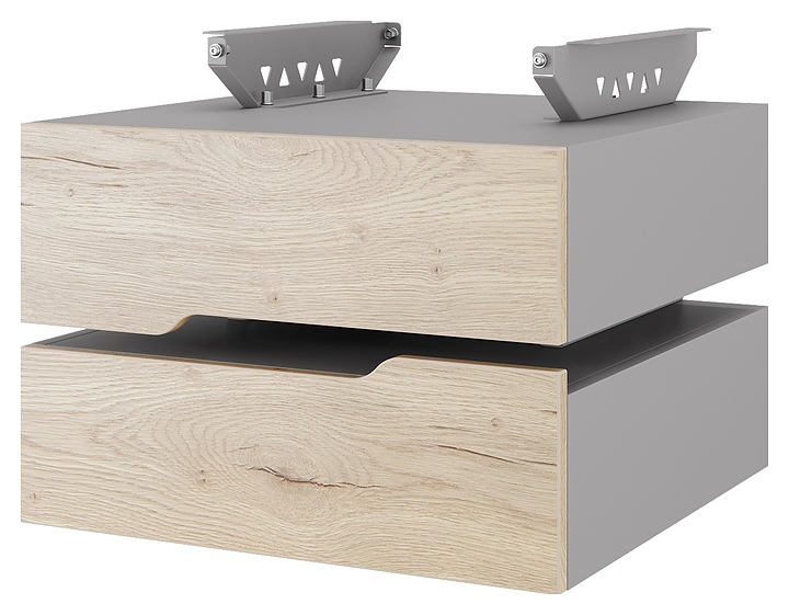 Тумба подвесная КОБОР T-2 aluminum/natural