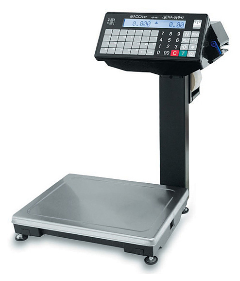 Электронные фасовочные весы с печатью этикеток МАССА-К ВПМ-15.2-Ф1