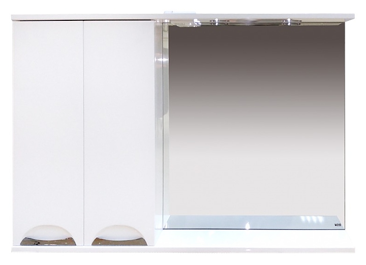 Шкаф зеркальный Misty Куба-120 120х80 см с подсветкой, левый, белый