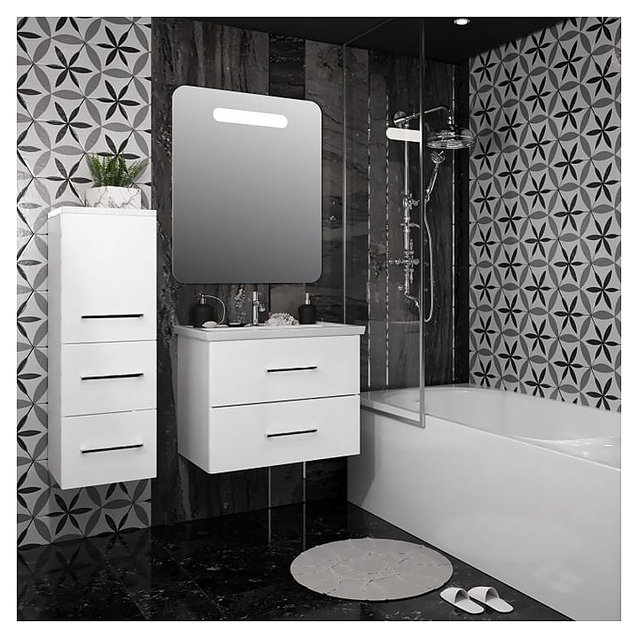 Гарнитур подвесной OPADIRIS Арабеско 4 70 см, 4 предмета, белый с пеналом