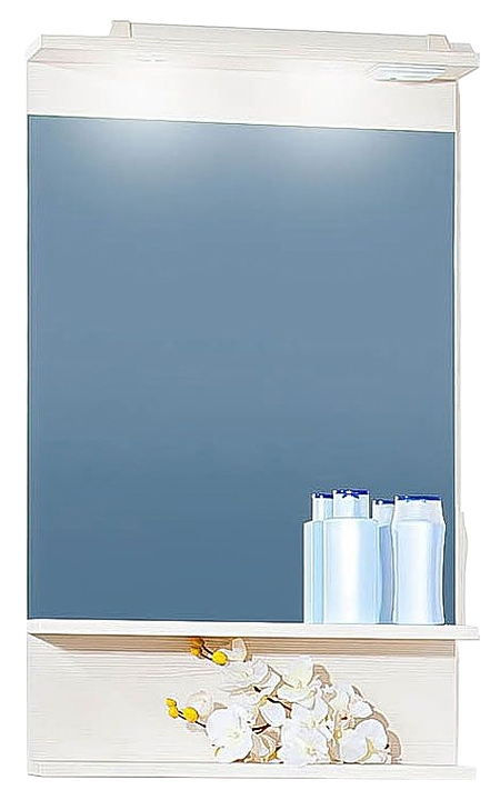 Зеркало БРИКЛАЕР Чили 55 55х90 см с подсветкой и полкой, светлая лиственница