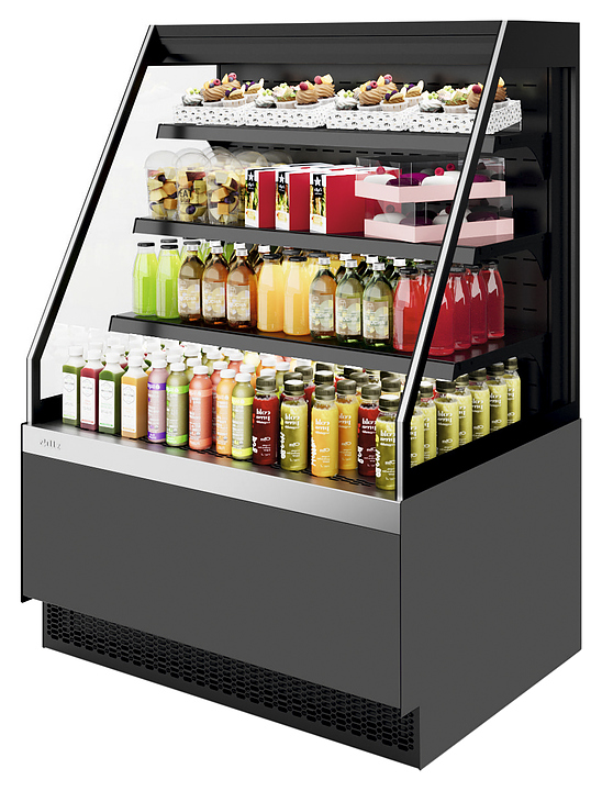 Витрина кондитерская Chilz VETE II KUB OF 130 серый матовый, шлифованная нержавейка