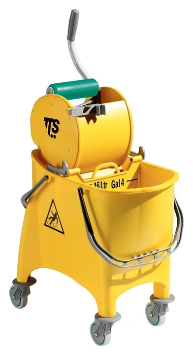 Тележка уборочная TTS Witty с отжимом Dry желтая