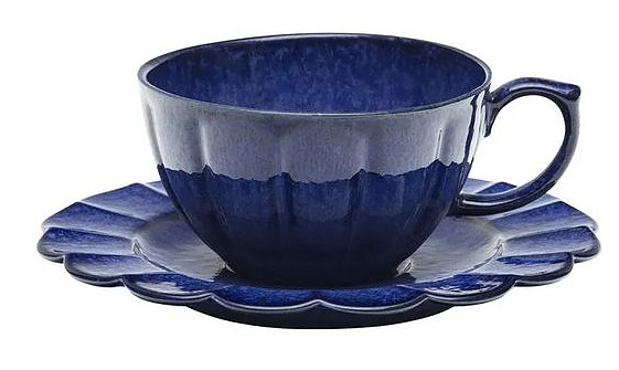 Пара чайная Oxford FLORA AMOR PERFEITO 152445 (чашка 220 мл и блюдце 16 см) синий