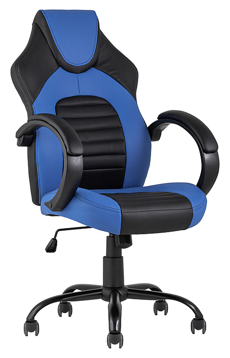 Кресло игровое TopChairs Racer Midi черно-синее