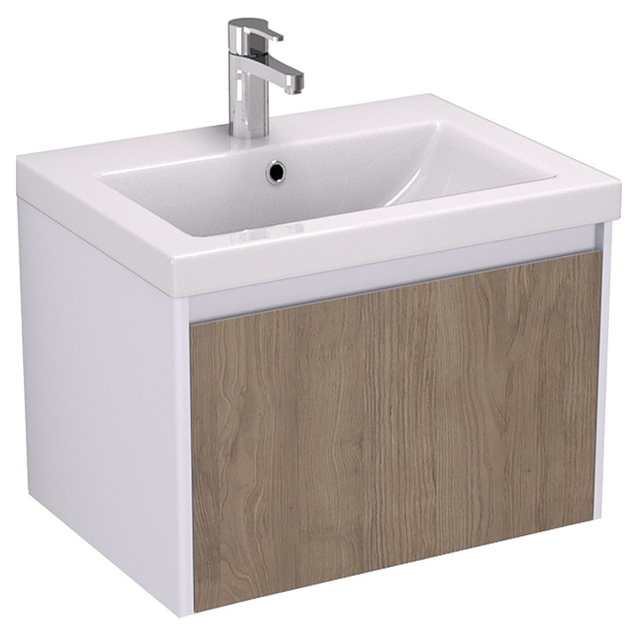 Тумба Velvex KLAUFS 60.1Y tpKLA.60.1Y-617.216 белая+дерево