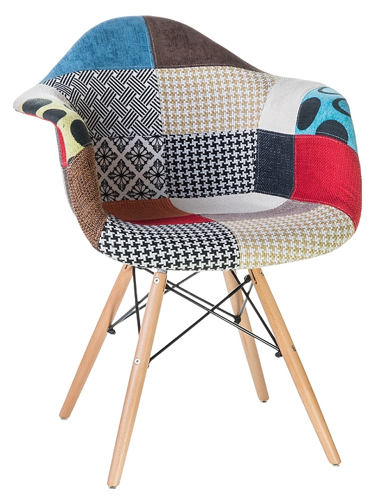 Стул обеденный DOBRIN 620GPP-LMZL DAW PATCHWORK (мозаика, светлый бук)